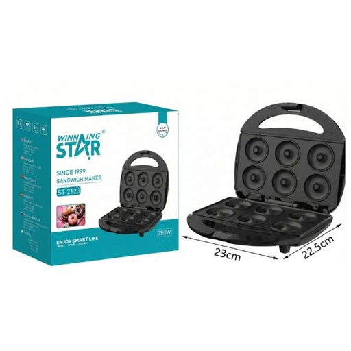 [ED1018] MAQUINA PARA DONAS WINNING STAR ST-2123 750W SMZJ-737-WST-110V-13868 NEGRO