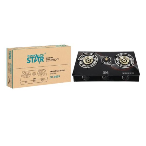 [ED1024] ESTUFA DE GAS DE MESA WINNING STAR ST-9655 CON ENCENDIDO ELECTRÓNICO MQL-426-WST-12210 NEGRO