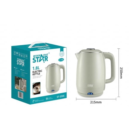 [ED1027] HERVIDOR ELÉCTRICO WINNING STAR ST-2066 1000W 1.8L RSH-1742-WST-110V-14622 BLANCO