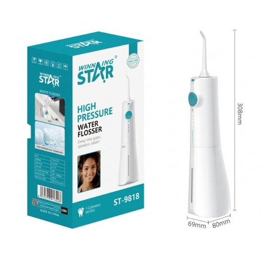 [ED2010] IRRIGADOR BUCAL DE ALTA PRESIÓN WINNING STAR ST-9818 300ML / USB-C CYQ-1137-WST-17729 BLANCO