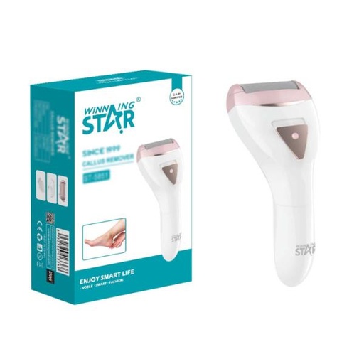 [ED2016] EXFOLIADOR ELÉCTRICO PARA PIES WINNING STAR ST-5851 ROTATIVA 2 CABEZALES/IPX5/PORTÁTIL MJQ-959-WST-17243 BLANCO
