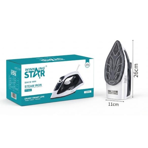 [ED3001] PLANCHA WINNING STAR ST-2024 1000W DYD-740-WST-110V-13912 BLANCO / NEGRO