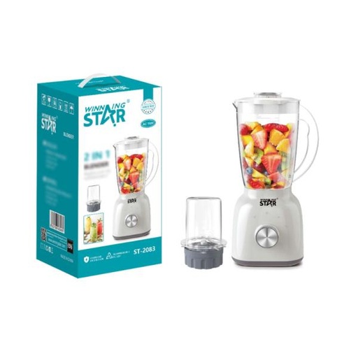 [ED3015] LICUADORA 2 EN 1 WINNING STAR ST-2083 350W 1.8L ZZJ-1119-WST-110V-15559 BLANCO / GRIS