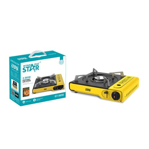 [ED3024] COCINA DE GAS PORTÁTIL WINNING STAR ST-5658 2900W KSL-514-WST-16371 AMARILLO / NEGRO