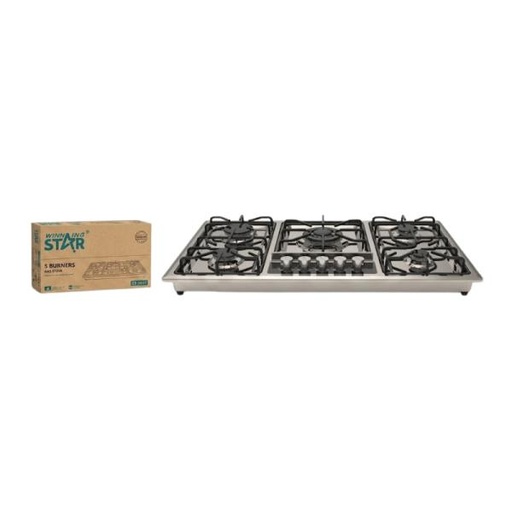 [ED3031] COCINA DE GAS DE 5 QUEMADORES WINNING STAR ST-5661 RQZ-532-WST-16419 PLATEADO