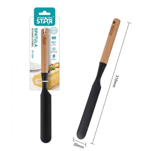 [ED4009] ESPÁTULA WINNING STAR ST-7554 SILICONA / NYLON / MADERA DG-1646-WST-38864 NEGRO / MADERA