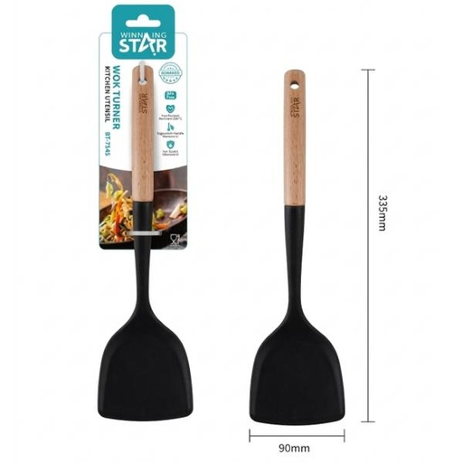 [ED4012] ESPÁTULA PARA WOK WINNING STAR ST-7545 SILICONA / NYLON / MADERA GC-1637-WST-38864 NEGRO / MADERA