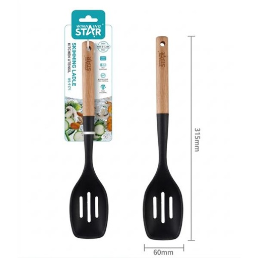 [ED4015] ESPUMADERA WINNING STAR ST-7551 SILICONA / NYLON / MADERA LS-1643-WST-38864 NEGRO / MADERA