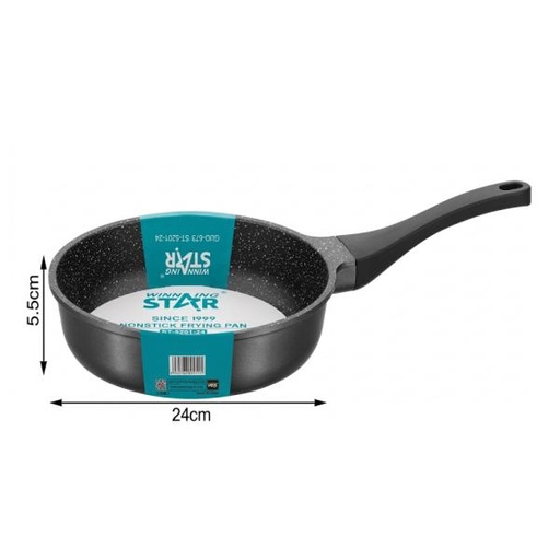 [ED4024] SARTÉN ANTIADHERENTE WINNING STAR ST-5201-24 ALUMINIO 24.5CM X 5CM GUO-673-WST-15635 NEGRO