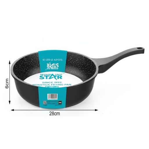 [ED4026] SARTÉN ANTIADHERENTE WINNING STAR ST-5201-28 ALUMINIO 28CM X 6CM GUO-674-WST-15635 NEGRO