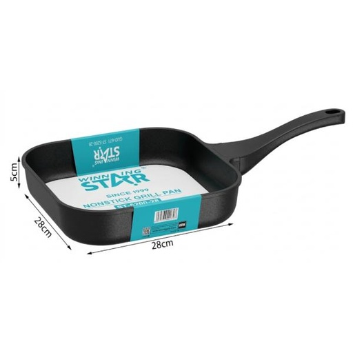 [ED4027] SARTÉN ANTIADHERENTE WINNING STAR ST-5200-28 ALUMINIO 28CM X 5CM GUO-671-WST-15635 NEGRO