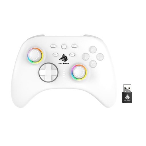 [GM2004] GAME PAD EAGLE WARRIOR GG06A SWITCH / ANDROID / PC / INALAMBRICO 2.4G CON XINPUT SIN SENSOR DE MOVIMIENTO BLANCO