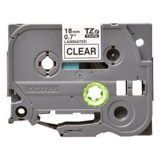 [IM1088] CINTA BROTHER TZE14G 18 MM NEGRO/TRANSPARENTE