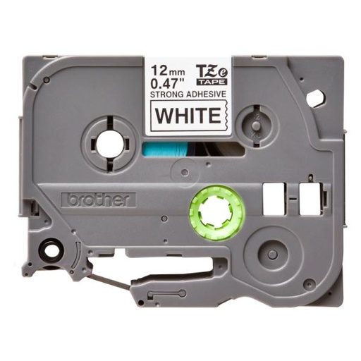 [IM1099] CINTA BROTHER TZES231G 12MM X 8M NEGRO SOBRE FONDO BLANCO INDUSTRIAL EXTRA FUERTE