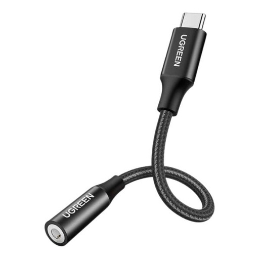 [AC3180] CABLE UGREEN AV142 USB-C MACHO A 3.5MM HEMBRA AUDIO 0.1M 70858 NEGRO