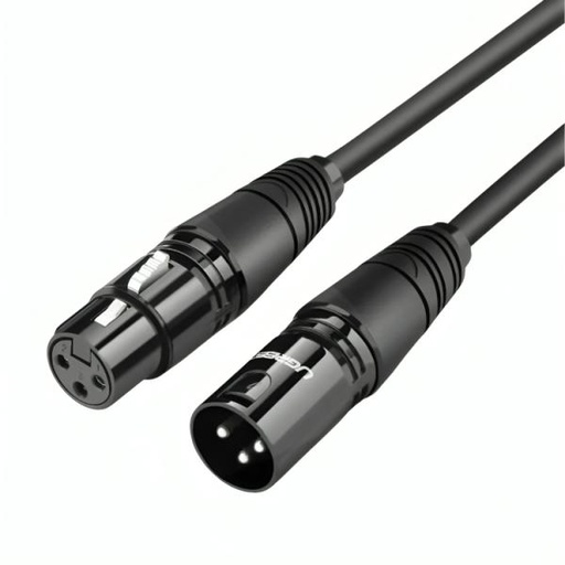 [AC3202] CABLE UGREEN AV130 CANON MACHO A HEMBRA EXTENSION MICROFONO 5M 20712 NEGRO