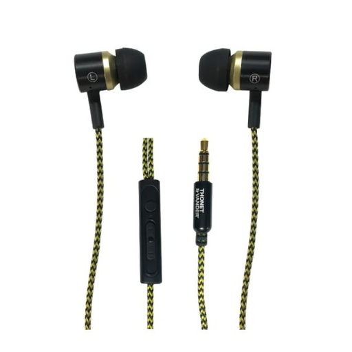 [1208618] AUDIFONO THONET & VANDER KLEIN ALÁMBRICO 3.5MM HK096-03616 NEGRO / AMARILLO