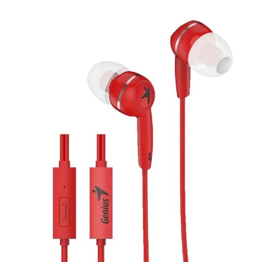 [179] AUDIFONO GENIUS HS-M320 ALÁMBRICO 3.5MM 31710005415 ROJO