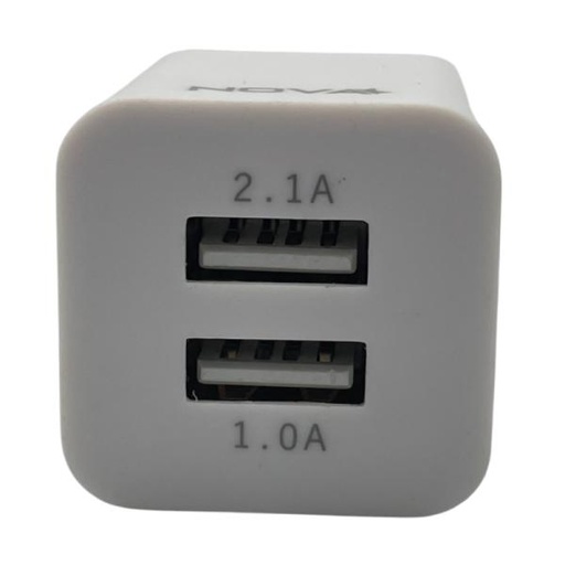 [AC6014] CARGADOR DE PARED NOVA PA010RBU001C 10W 2 PUERTOS USB-A BLANCO