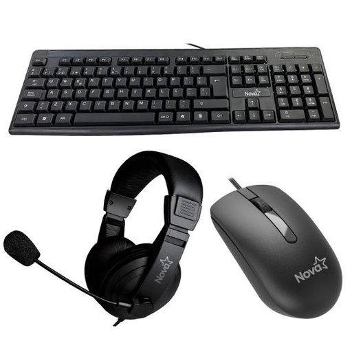 [1201289] TECLADO MOUSE Y HEADSET NOVA USB KB5982U0002C