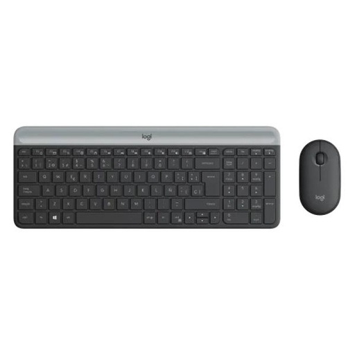 [1213028] TECLADO Y MOUSE LOGITECH MK470 SLIM COMBO MEMBRANA INALÁMBRICO 2.4 GHZ ESPAÑOL 920-009266 NEGRO