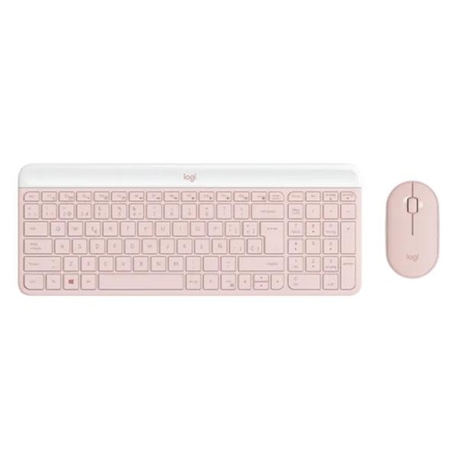 [1225153] TECLADO Y MOUSE LOGITECH MK470 SLIM COMBO MEMBRANA INALÁMBRICO 2.4 GHZ ESPAÑOL 920-011312 ROSADO