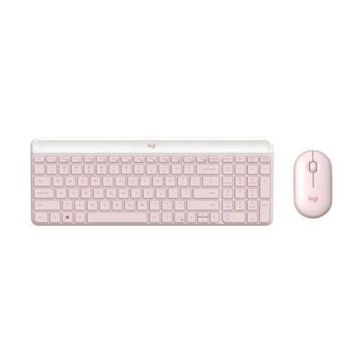 [1225233] TECLADO Y MOUSE LOGITECH  MK470 SLIM COMBO MEMBRANA INALÁMBRICO 2.4 GHZ INGLÉS 920-011313 ROSADO