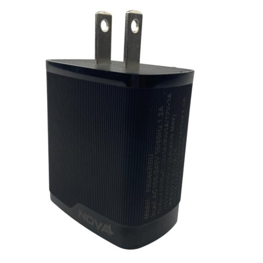 [AC6017] CARGADOR DE PARED NOVA PA046RBU001C 45W 1 PUERTO USB-C Y 1 PUERTO USB-A CARGA RAPIDA NEGRO