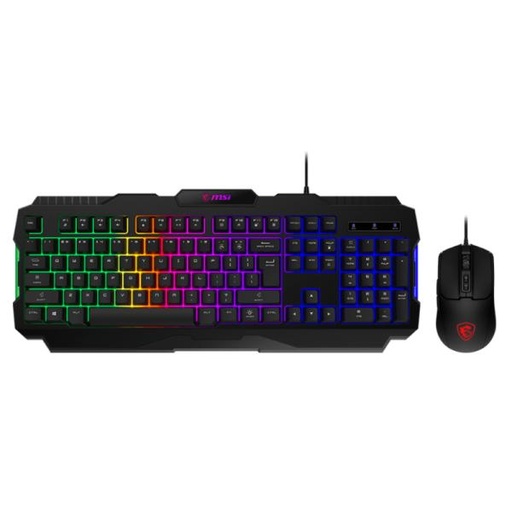 [PF3057] TECLADO Y MOUSE GAMING RGB MSI FORGE GK100 COMBO LS ALÁMBRICO USB ESPAÑOL S11-04LS206-HH9 NEGRO