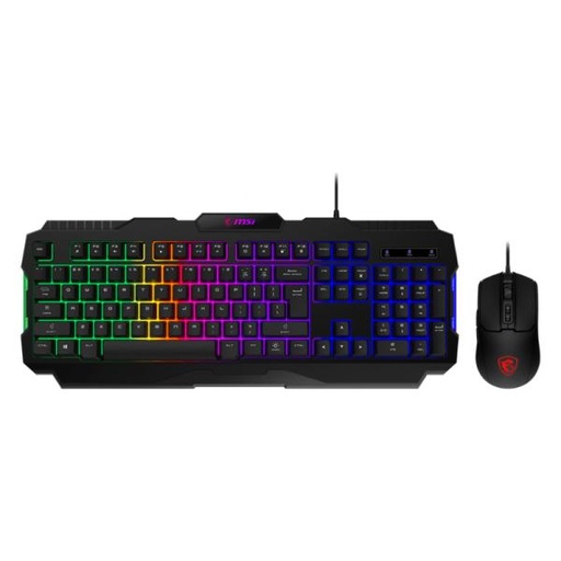 [PF3059] TECLADO Y MOUSE GAMING RGB MSI FORGE GK100 COMBO US ALÁMBRICO USB INGLES S11-04US20L-HH9 NEGRO