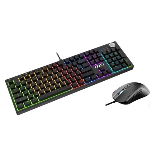 [PF3062] TECLADO Y MOUSE GAMING RGB MSI FORGE GK320 COMBO RED INGLES S11-04CE204-HH9 NEGRO