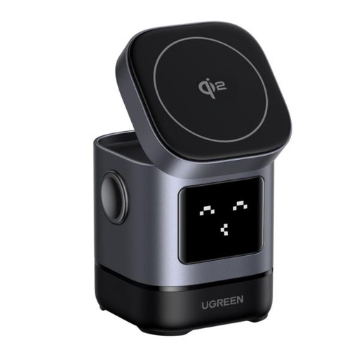 [AC6026] CARGADOR INALAMBRICO 2 EN 1 UGREEN W709 15W MAGNETICO CARGA RAPIDA PARA APPLE 45775 NEGRO
