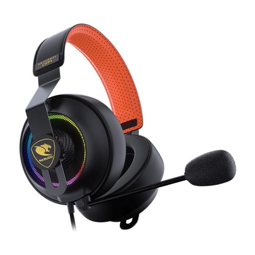 [1208240] HEADSET GAMING RGB COUGAR PHONTUM PRO PRIX ALÁMBRICO USB 3H800P53C.0001 NEGRO / NARANJA