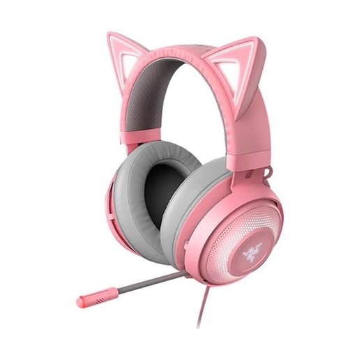 [1208426] HEADSET GAMING RGB RAZER KRAKEN KITTY V2 QUARTZ ALÁMBRICO USB RZ04-04730200-R3U1 ROSADO