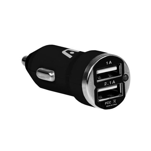 [1214051] CARGADOR ARGOM USB PARA AUTO 2 PUERTOS ARG-AC-0102BK