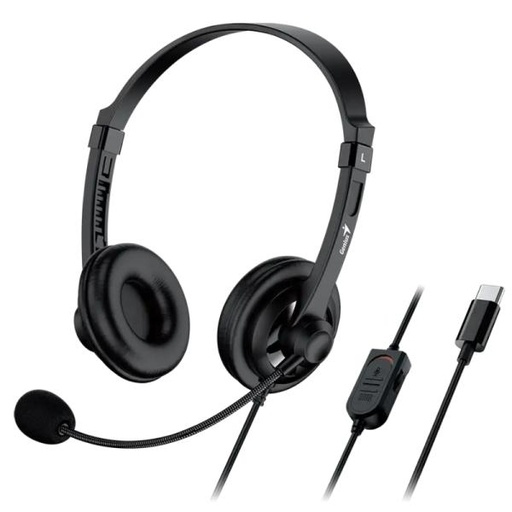 [PF4037] HEADSET GENIUS HS-230U ALÁMBRICO USB-C 2.4M 31710021405 NEGRO