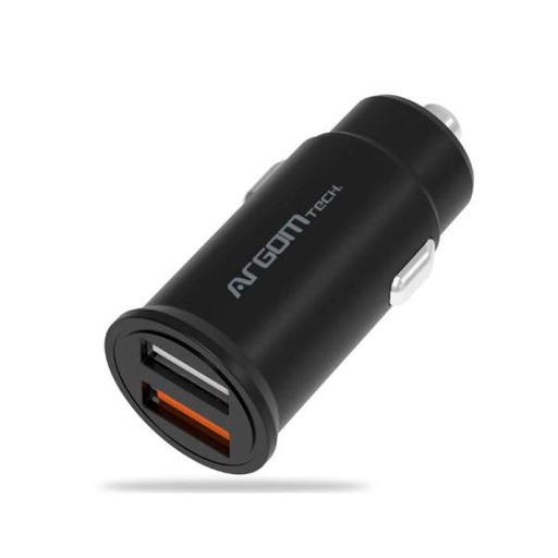 [1214067] CARGADOR DE AUTO ARGOM CHARGE 30W 2-USB PORTS  ARG-AC-0111BK