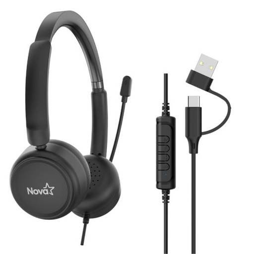 [PF4100] HEADSET NOVA ALÁMBRICO USB-C MICROFONO INCLUIDO ENC FHS44160001C