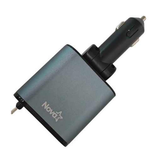 [AC13015] CARGADOR DE CARRO RETRÁCTIL NOVA 120W CON PANTALLA USB-C / LIGHTNING / USB-A PA065EBC001C