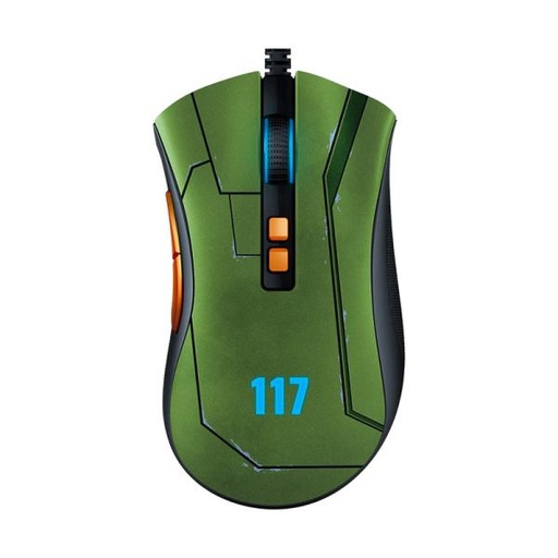 [1202218] MOUSE GAMING RGB RAZER DEATHADDER V2 ALÁMBRICO USB EDICION HALO 20000 DPI RZ01-03210300-R3M1 VERDE-NEGRO