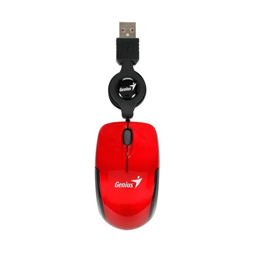 [1202297] MOUSE GENIUS RS2 MICRO TRAVELER V2 ALÁMBRICO USB 1200 DPI 31010125103 ROJO