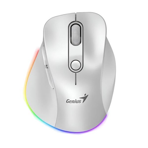 [1202341] MOUSE GENIUS RGB RS2 ERGO 9000S PRO INALÁMBRICO CON RECEPTOR 2400 DPI 31030039400 BLANCO