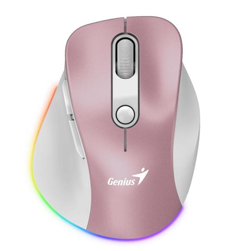 [1202344] MOUSE GENIUS RGB RS2 ERGO 9000S PRO INALÁMBRICO CON RECEPTOR 2400 DPI 31030039403 ROSADO