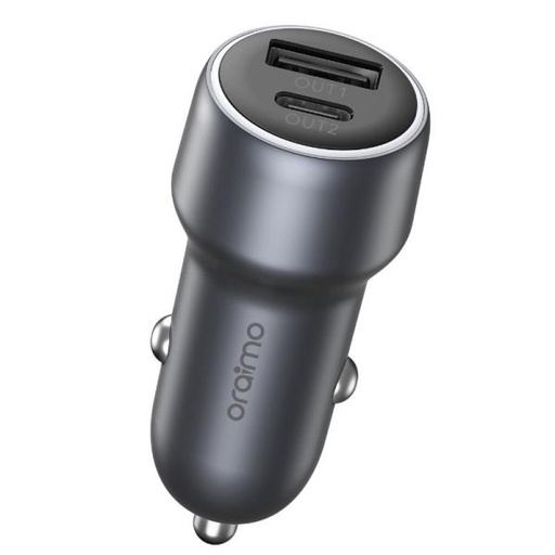 [AC6019] CARGADOR DE CARRO ORAIMO BULLET 48 48W 1 PUERTO USB-A Y 1 PUERTO USB-C OCC-73D NEGRO