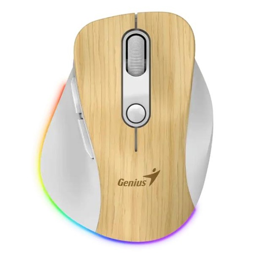 [PF5041] MOUSE RGB GENIUS ERGO 9000S PRO INALÁMBRICO BLUETOOTH 2400 DPI 31030039407 MADERA