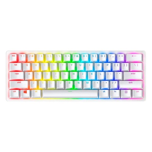 [1201086] TECLADO GAMING RGB RAZER HUNTSMAN MINI MECÁNICO ALÁMBRICO USB ESPAÑOL SWITCH MORADO RZ03-03390300-R3M1 BLANCO