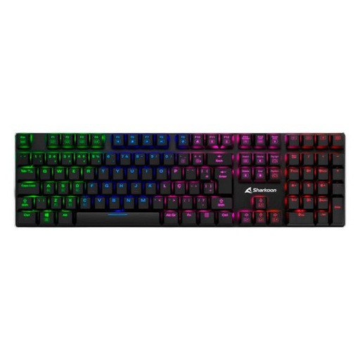[1201131] TECLADO GAMING RGB SHARKOON PUREWRITER MECÁNICO ALÁMBRICO USB INGLÉS SWITCH AZUL 4044951021482 NEGRO