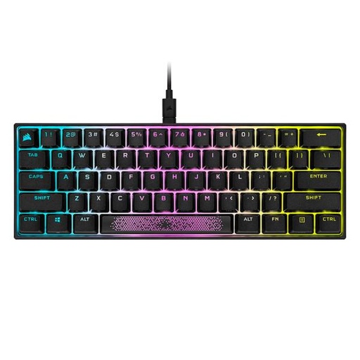 [1201155] TECLADO GAMING RGB CORSAIR K65 MINI MECÁNICO ALÁMBRICO USB INGLÉS SWITCH PLATEADO CH-9194014-NA NEGRO