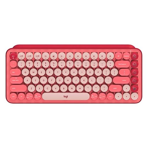 [1225086] TECLADO LOGITECH POP KEYS MECÁNICO INALÁMBRICO BLUETOOTH ESPAÑOL SWITCH CAFÉ 920-010715 ROSADO