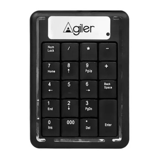 [PF7010] TECLADO NUMÉRICO AGILER MEMBRANA ALÁMBRICO INGLÉS AGI-9823 NEGRO